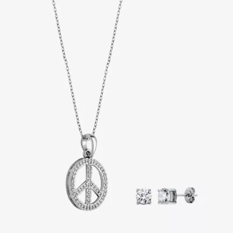 DiamonArt® White Cubic Zirconia Sterling Silver 2-pc. Jewelry Set