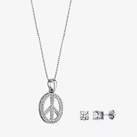 DiamonArt® White Cubic Zirconia Sterling Silver 2-pc. Jewelry Set