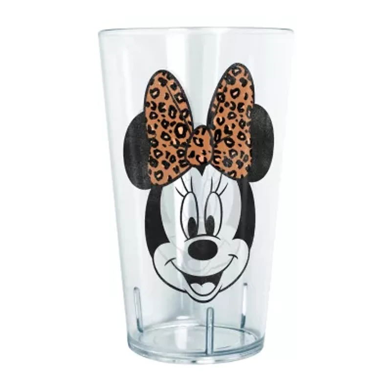 Disney Collection Modern Minnie Face Leopard 24 Oz Tritan Cup 4pc Set