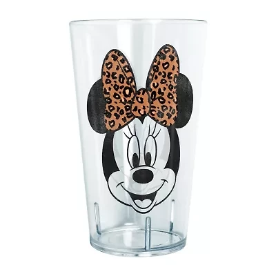 Disney Collection Modern Minnie Face Leopard 24 Oz Tritan Cup 4pc Set