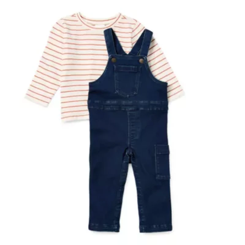 Okie Dokie Baby Boys 2-pc. Overall Set