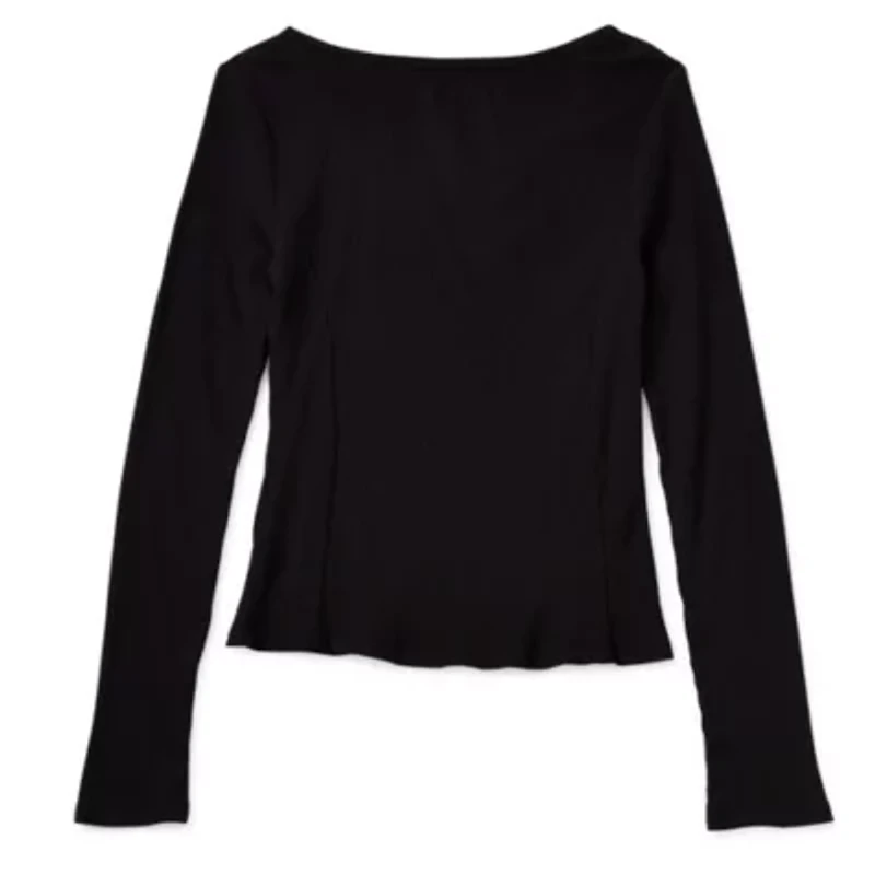 Thereabouts Little & Big Kid Girls V Neck Long Sleeve T-Shirt