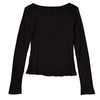Thereabouts Little & Big Kid Girls V Neck Long Sleeve T-Shirt