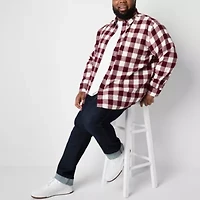 St. John's Bay Mens Long Sleeve Classic Fit Big and Tall Flannel Shirt