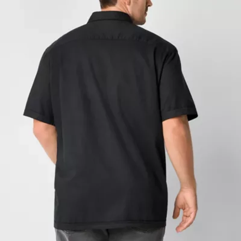 Shaquille O'Neal XLG Utility Mens Short Sleeve Regular Fit Big and Tall Button-Down Shirt
