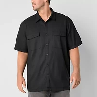 Shaquille O'Neal XLG Utility Mens Short Sleeve Regular Fit Big and Tall Button-Down Shirt
