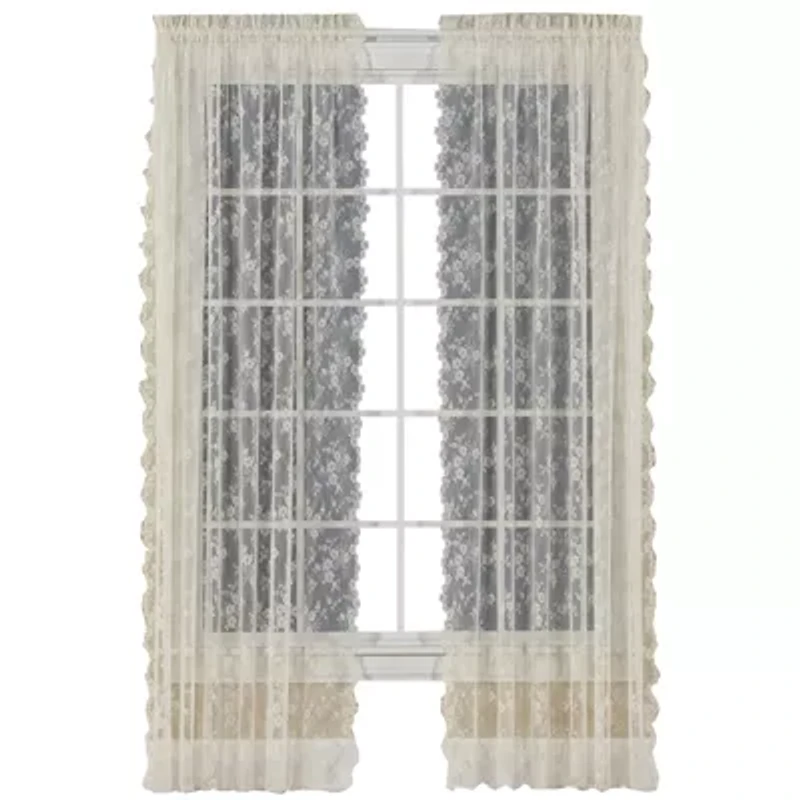Saturday Knight Petite Fleur Rod Pocket Sheer Single Curtain Panel
