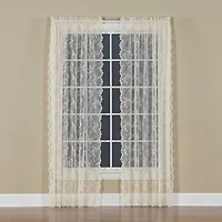 Saturday Knight Petite Fleur Rod Pocket Sheer Single Curtain Panel