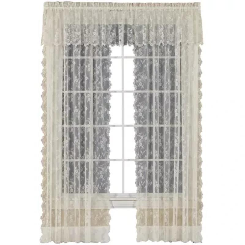 Saturday Knight Petite Fleur Rod Pocket Sheer Single Curtain Panel