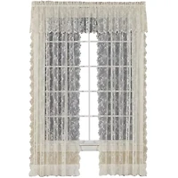 Saturday Knight Petite Fleur Rod Pocket Sheer Single Curtain Panel