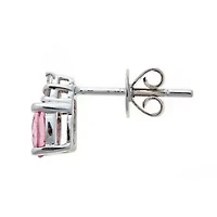 LIMITED QUANTITIES  Lab Created Pink Oval Sapphire 14K White Gold Stud Earrings