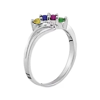 Personalized Sterling Silver Simulated  Birthstone Family Ring