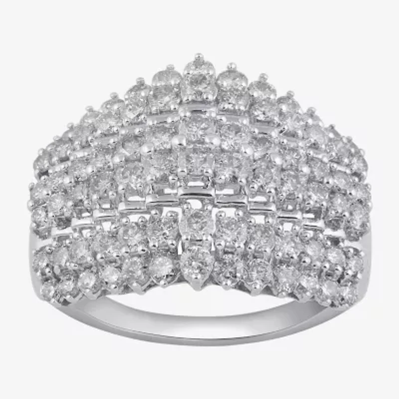Womens 2 CT. T.W. Natural White Diamond 10K or 14K Yellow Gold Cocktail Ring