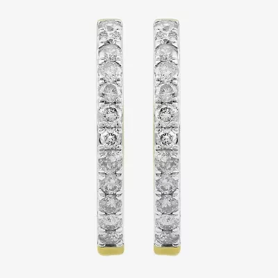 1 CT. T.W. Natural White Diamond 10K or 14K White, Yellow, Rose Gold 22.5mm Hoop Earrings