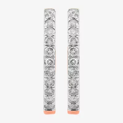 1 CT. T.W. Natural White Diamond 10K or 14K White, Yellow, Rose Gold 22.5mm Hoop Earrings