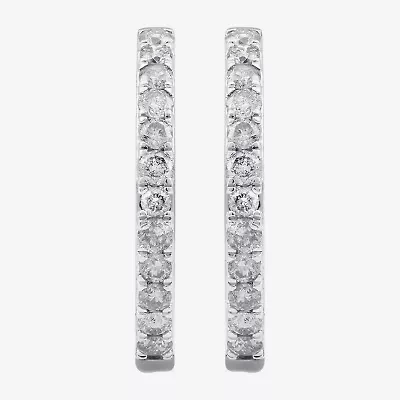 1 CT. T.W. Natural White Diamond 10K or 14K White, Yellow, Rose Gold 22.5mm Hoop Earrings