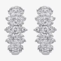 Womens 2 CT. T.W. Natural White Diamond 10K Gold 16mm Hoop Earrings
