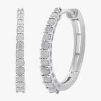 Womens 1/2 CT. T.W. Natural White Diamond 10K Gold 18mm Hoop Earrings