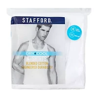 Stafford Dry + Cool Mens Round Neck Sleeveless Quick 4 Pack Tall Tank