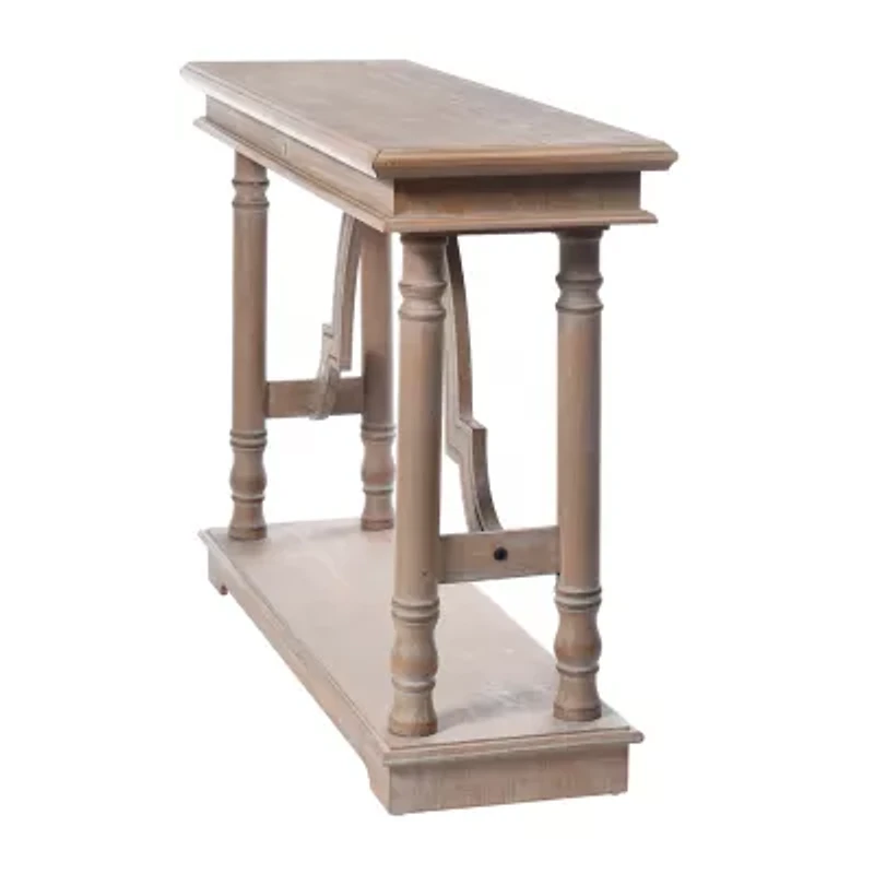 StyleCraft Gray Wash Wood Trestle Console Table
