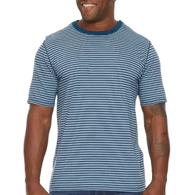 Arizona Mens Easy-on + Easy-off Crew Neck Short Sleeve Adaptive Big and Tall T-Shirt