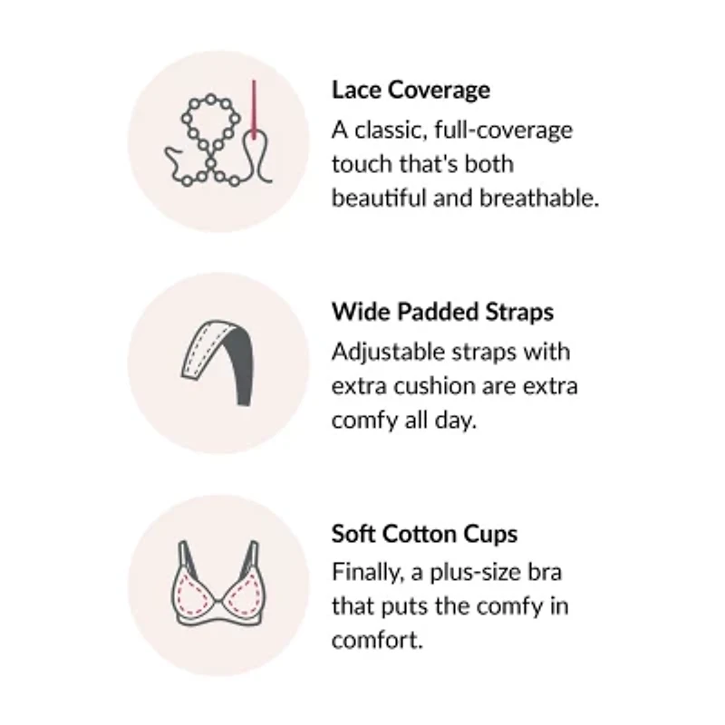 Glamorise Cotton Magic Lift® Support Unlined Wireless Full Coverage Bra 1001