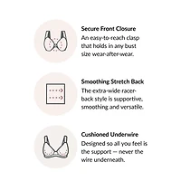 Glamorise Front-Closure Smoothing WonderWire® Underwire Bra-1247