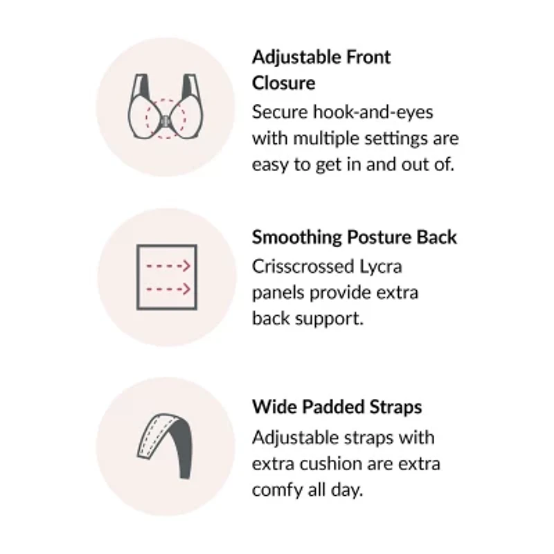 Glamorise Magic Lift® Posture Back Support Full Coverage Unlined Wireless Bra 1265