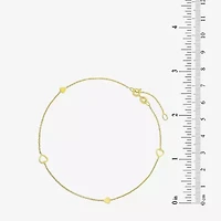 Made in Italy Womens 10K Gold 9 Inch Solid Cable Ankle Bracelet