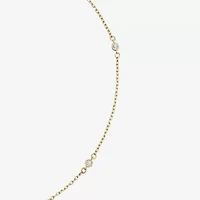 Womens 10K Gold 10 Inch Solid Cable Ankle Bracelet