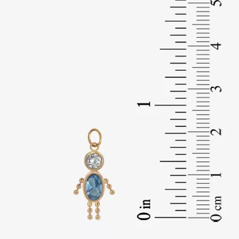 10K Gold March Birthstone Babies Boy Charm