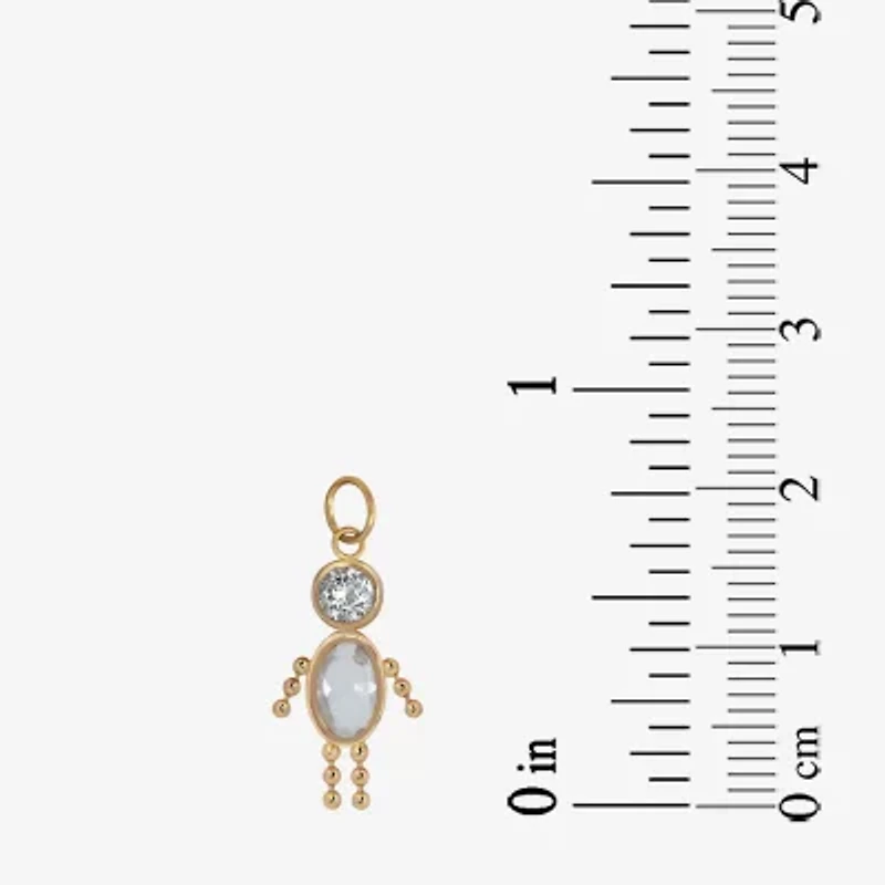 10K Gold April Birthstone Babies Boy Charm