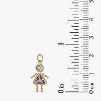 10K Gold February Birthstone Babie Girl Charm