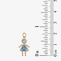 10K Gold March Birthstone Babies Girl Charm
