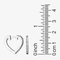 Paris 1901 By Charles Garnier Womens Cubic Zirconia Sterling Silver 16.6mm Heart Hoop Earrings