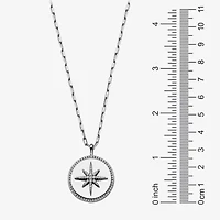Paris 1901 By Charles Garnier North Star Womens White Cubic Zirconia Sterling Silver Paperclip Round Star 17 Inch Pendant Necklace