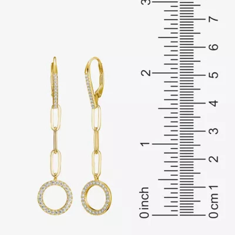 Paris 1901 By Charles Garnier Womens Cubic Zirconia 18K Gold Over Silver Drop Earrings