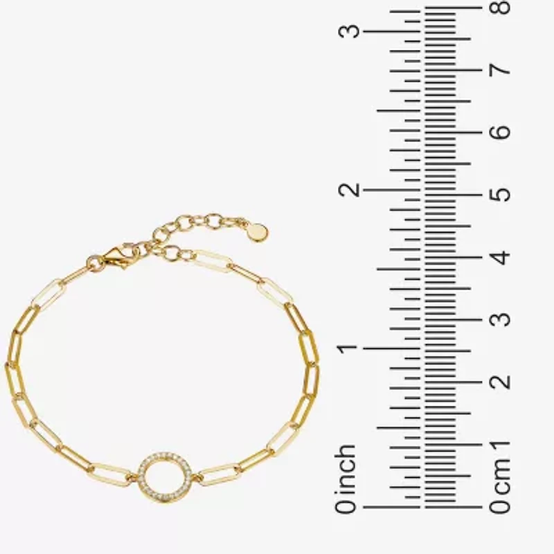 Paris 1901 By Charles Garnier Womens 18K Gold Over Silver Solid 7 Inch Link Bracelet