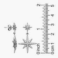 Paris 1901 By Charles Garnier North Star Womens Cubic Zirconia Sterling Silver Star Drop Earrings