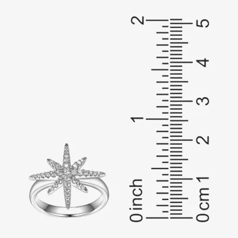 Paris 1901 By Charles Garnier Womens Cubic Zirconia Sterling Silver Star Cocktail Ring