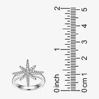 Paris 1901 By Charles Garnier Womens Cubic Zirconia Sterling Silver Star Cocktail Ring