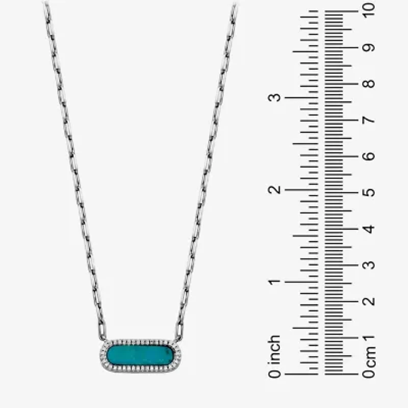 Paris 1901 By Charles Garnier Womens Stabilized Blue Turquoise Sterling Silver Star 17 Inch Pendant Necklace