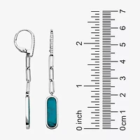 Paris 1901 By Charles Garnier Womens Stabilized Blue Turquoise Sterling Silver Drop Earrings