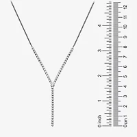 DiamonArt® Womens White Cubic Zirconia Sterling Silver Cross Y Necklace