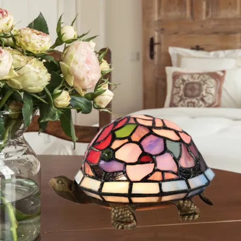 Dale Tiffany Toto Turtle Floral Accent Desk Lamp