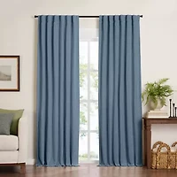 Elrene Home Fashions Harrow Rod Pocket Back Tab Blackout Single Curtain Panel