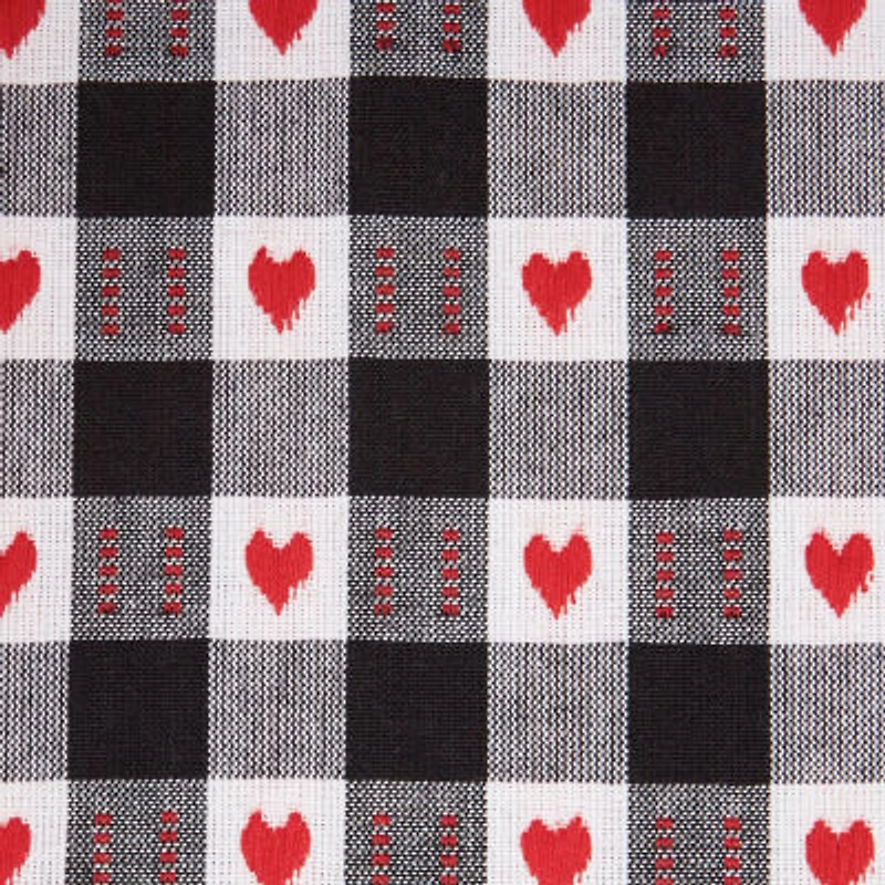 Design Imports Hearts Dobby Check Table Runner