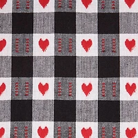 Design Imports Hearts Dobby Check Table Runner
