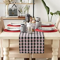 Design Imports Hearts Dobby Check Table Runner