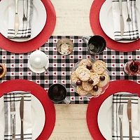 Design Imports Hearts Dobby Check Table Runner